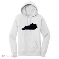 Kentucky State Map Police Law Enforcement Blue Line Women's Hoodie thumb 0