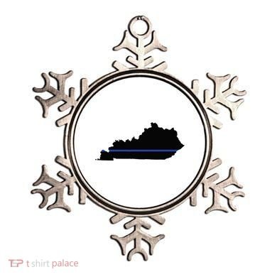 Kentucky State Map Police Law Enforcement Blue Line Ornament