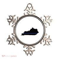 Kentucky State Map Police Law Enforcement Blue Line Ornament thumb 0