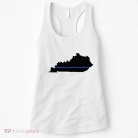 Kentucky State Map Police Law Enforcement Blue Line Women's Tank Top thumb 0