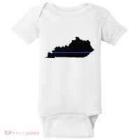 Kentucky State Map Police Law Enforcement Blue Line Baby Bodysuit thumb 0