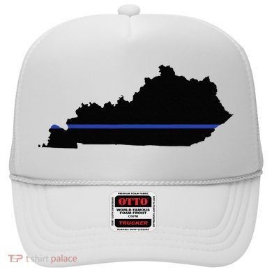 Kentucky State Map Police Law Enforcement Blue Line Hat