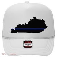 Kentucky State Map Police Law Enforcement Blue Line Hat thumb 0