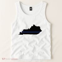 Kentucky State Map Police Law Enforcement Blue Line Tank Top thumb 2