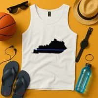 Kentucky State Map Police Law Enforcement Blue Line Tank Top thumb 4