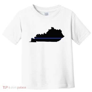 Kentucky State Map Police Law Enforcement Blue Line Toddler T-Shirt