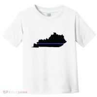 Kentucky State Map Police Law Enforcement Blue Line Toddler T-Shirt thumb 0
