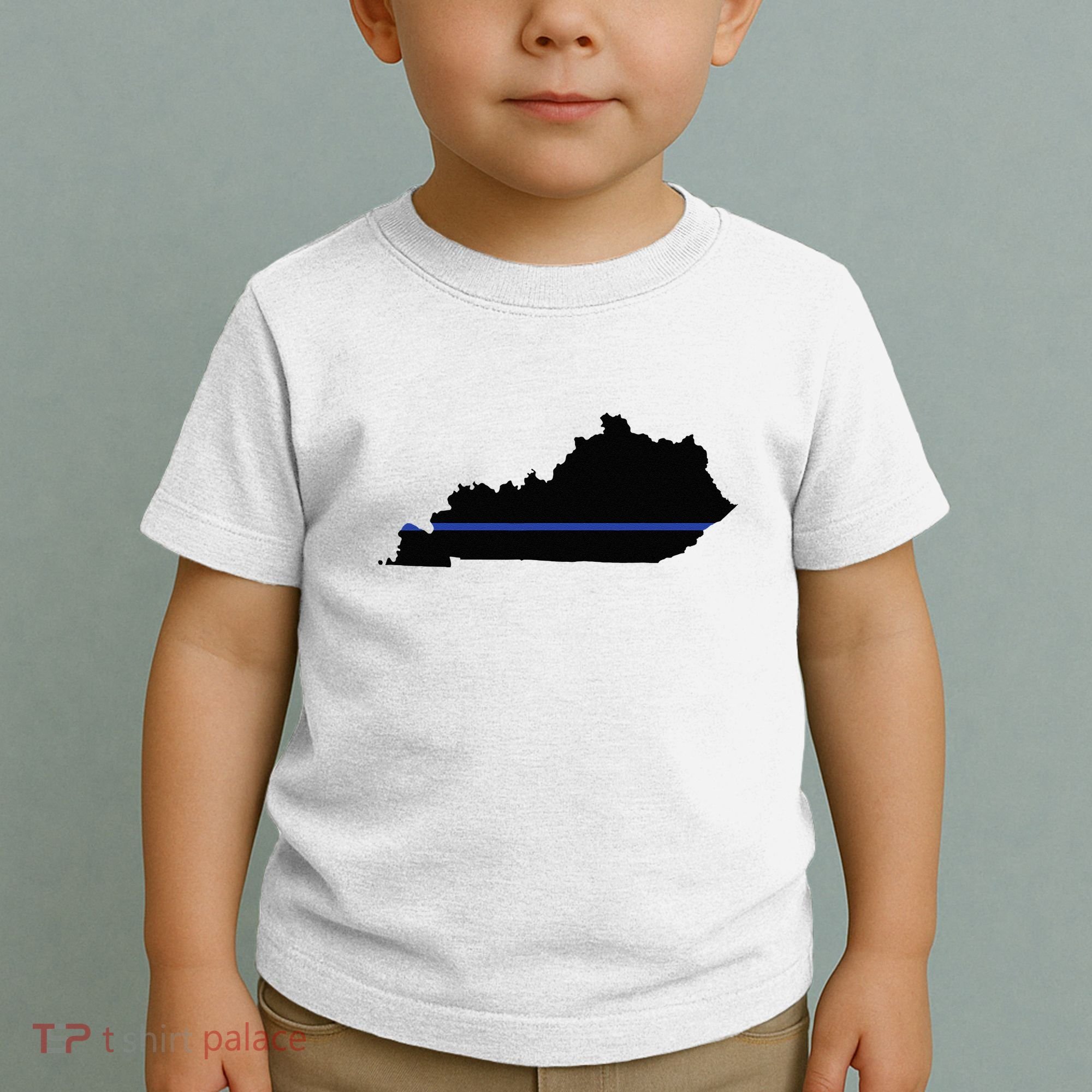 Kentucky State Map Police Law Enforcement Blue Line Toddler T-Shirt