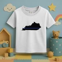 Kentucky State Map Police Law Enforcement Blue Line Toddler T-Shirt thumb 3