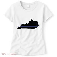Kentucky State Map Police Law Enforcement Blue Line Women's T-Shirt thumb 0