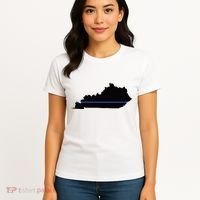Kentucky State Map Police Law Enforcement Blue Line Women's T-Shirt thumb 4