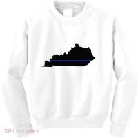 Kentucky State Map Police Law Enforcement Blue Line Kids Sweatshirt thumb 0