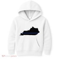 Kentucky State Map Police Law Enforcement Blue Line Kids Hoodie thumb 0