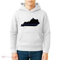 Kentucky State Map Police Law Enforcement Blue Line Kids Hoodie thumb 4