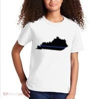 Kentucky State Map Police Law Enforcement Blue Line Kids T-Shirt thumb 2