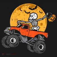 Kids Skeleton Monster Truck Moon Candy Toddler Boys Halloween Kid Women's Tank Top thumb 5