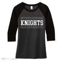 Knights School Mascot Women's Tri-Blend 3/4-Sleeve Raglan Shirt thumb 0