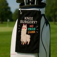 Knee Surgery No Probllama Knee Replacement Recovery Gift Golf Towel thumb 2