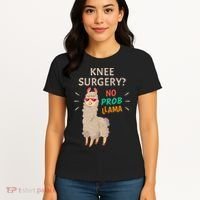 Knee Surgery No Probllama Knee Replacement Recovery Gift Women's T-Shirt thumb 4