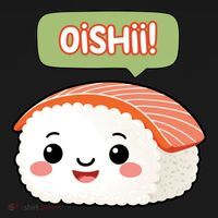 Kawaii Sushi Oishii! Cute Food Illustration Coaster thumb 2