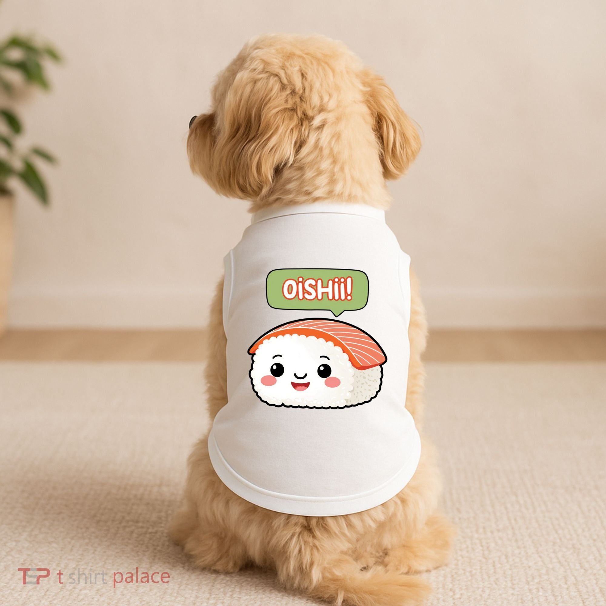 Kawaii Sushi Oishii! Cute Food Illustration Doggie Tank