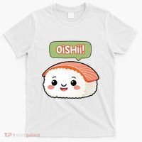 Kawaii Sushi Oishii! Cute Food Illustration T-Shirt thumb 0