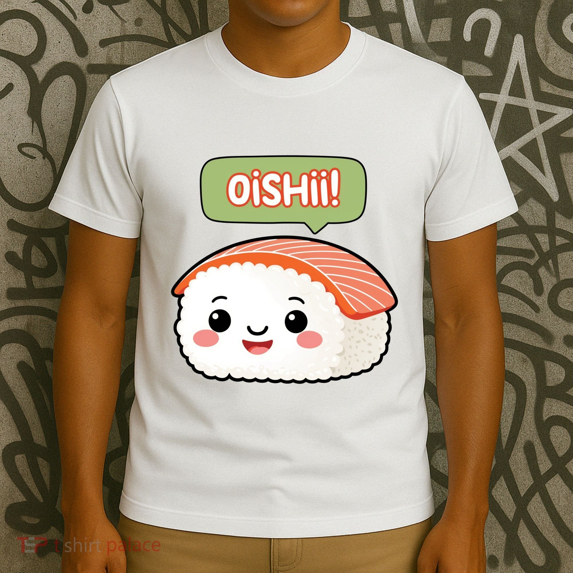 Kawaii Sushi Oishii! Cute Food Illustration T-Shirt