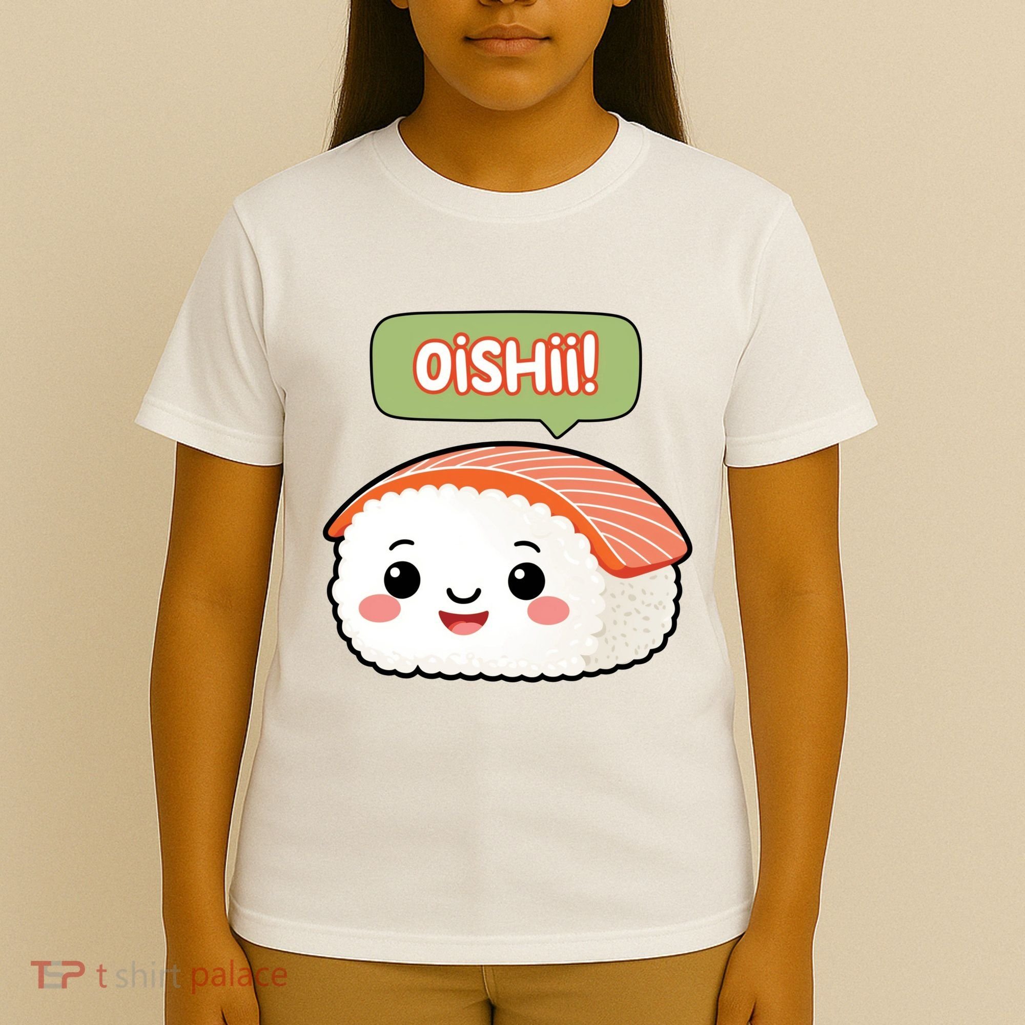 Kawaii Sushi Oishii! Cute Food Illustration T-Shirt