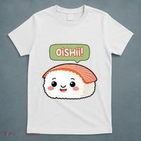 Kawaii Sushi Oishii! Cute Food Illustration T-Shirt thumb 5