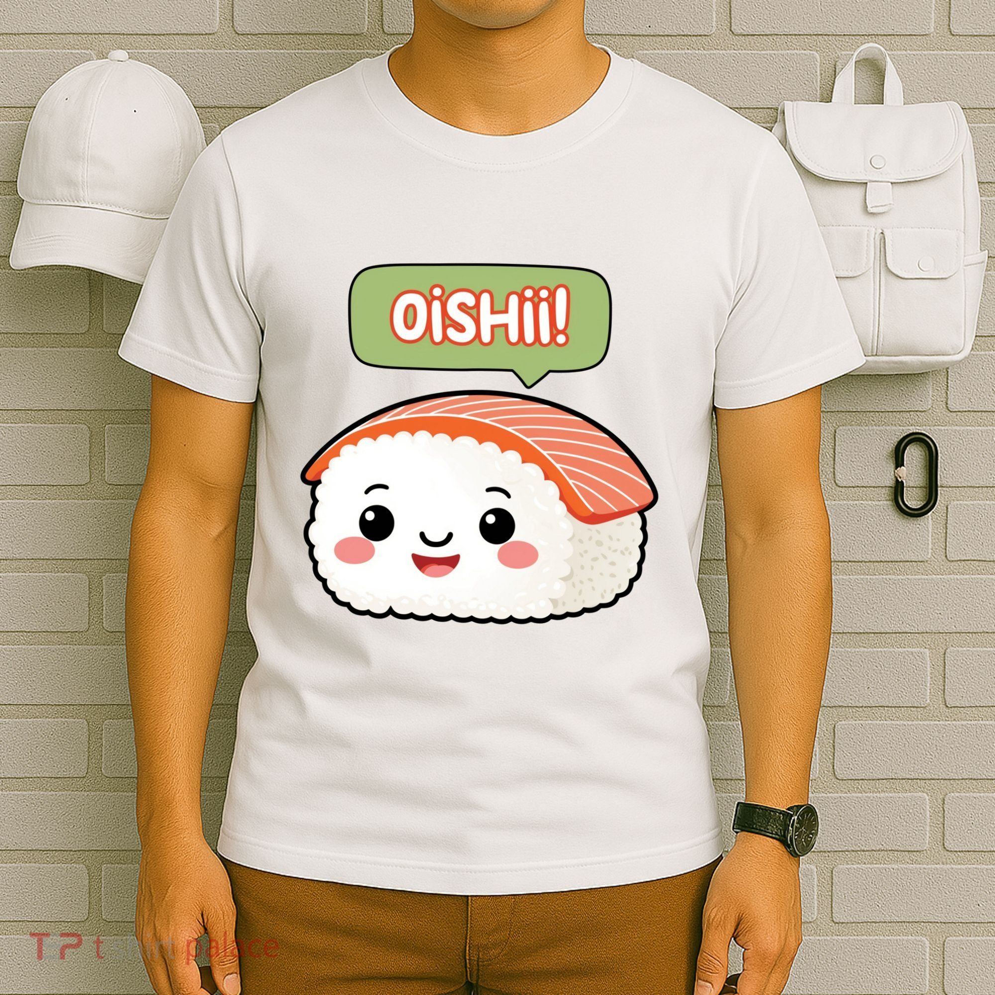 Kawaii Sushi Oishii! Cute Food Illustration T-Shirt
