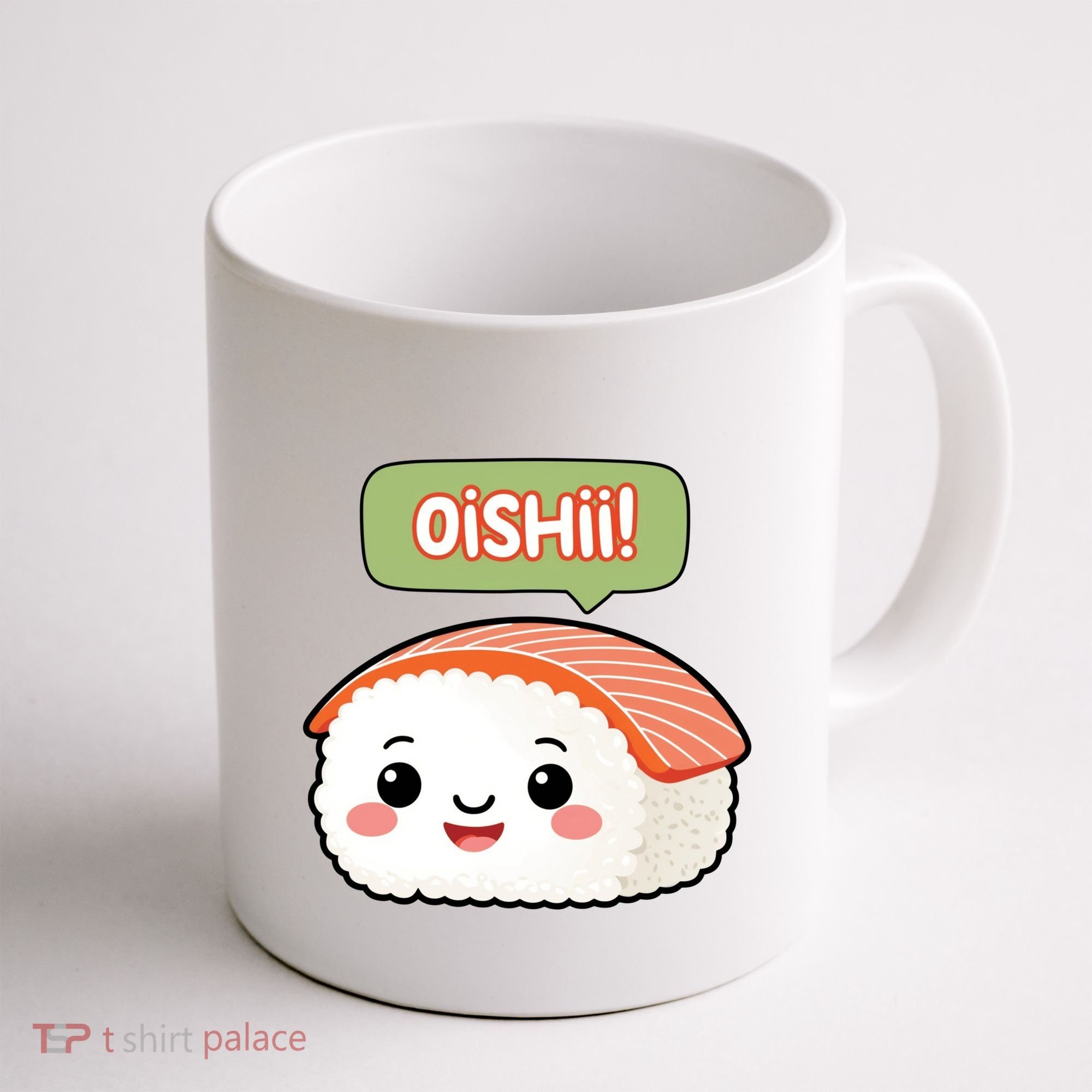 Kawaii Sushi Oishii! Cute Food Illustration Coffee Mug