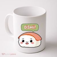 Kawaii Sushi Oishii! Cute Food Illustration Coffee Mug thumb 0