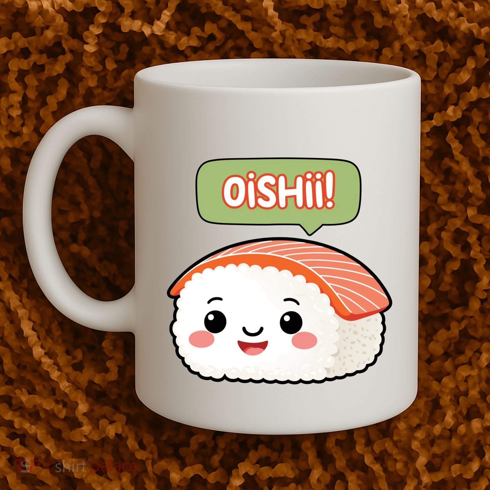 Kawaii Sushi Oishii! Cute Food Illustration Coffee Mug