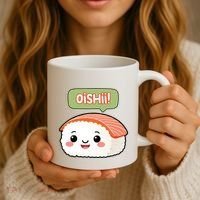 Kawaii Sushi Oishii! Cute Food Illustration Coffee Mug thumb 3
