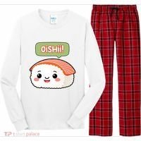 Kawaii Sushi Oishii! Cute Food Illustration Long Sleeve Pajama Set thumb 0