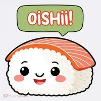 Kawaii Sushi Oishii! Cute Food Illustration Mousepad thumb 1