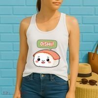 Kawaii Sushi Oishii! Cute Food Illustration Women's Tank Top thumb 2