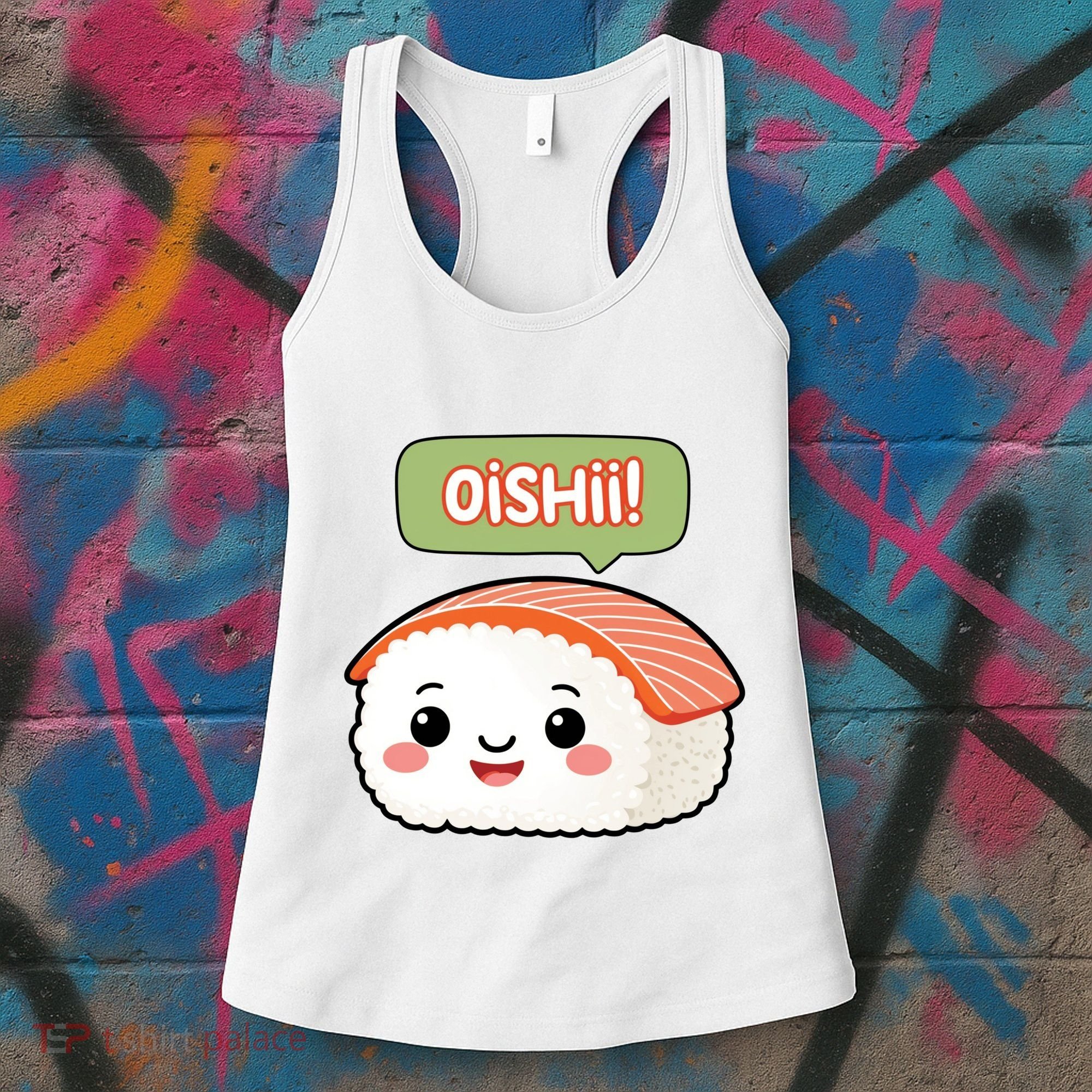Kawaii Sushi Oishii! Cute Food Illustration Women's Tank Top