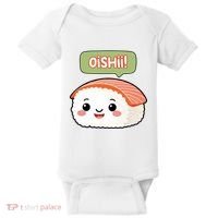 Kawaii Sushi Oishii! Cute Food Illustration Baby Bodysuit thumb 0