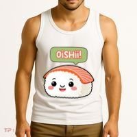 Kawaii Sushi Oishii! Cute Food Illustration Tank Top thumb 3