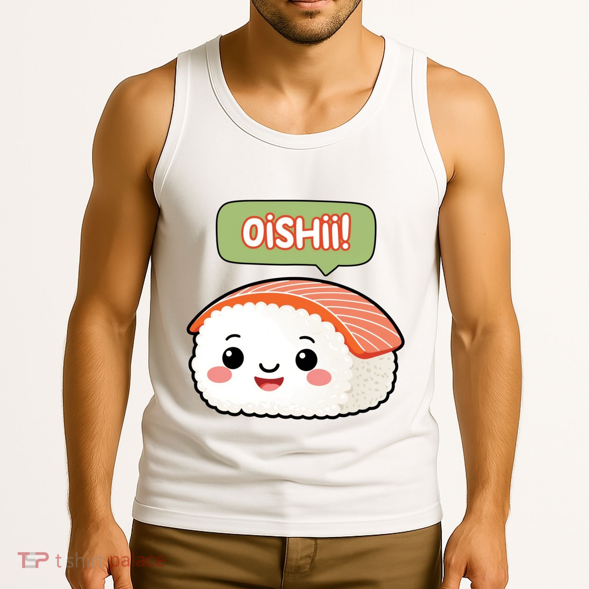 Kawaii Sushi Oishii! Cute Food Illustration Tank Top