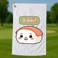 Kawaii Sushi Oishii! Cute Food Illustration Golf Towel thumb 1