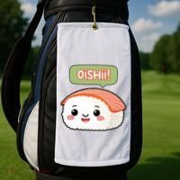 Kawaii Sushi Oishii! Cute Food Illustration Golf Towel thumb 2