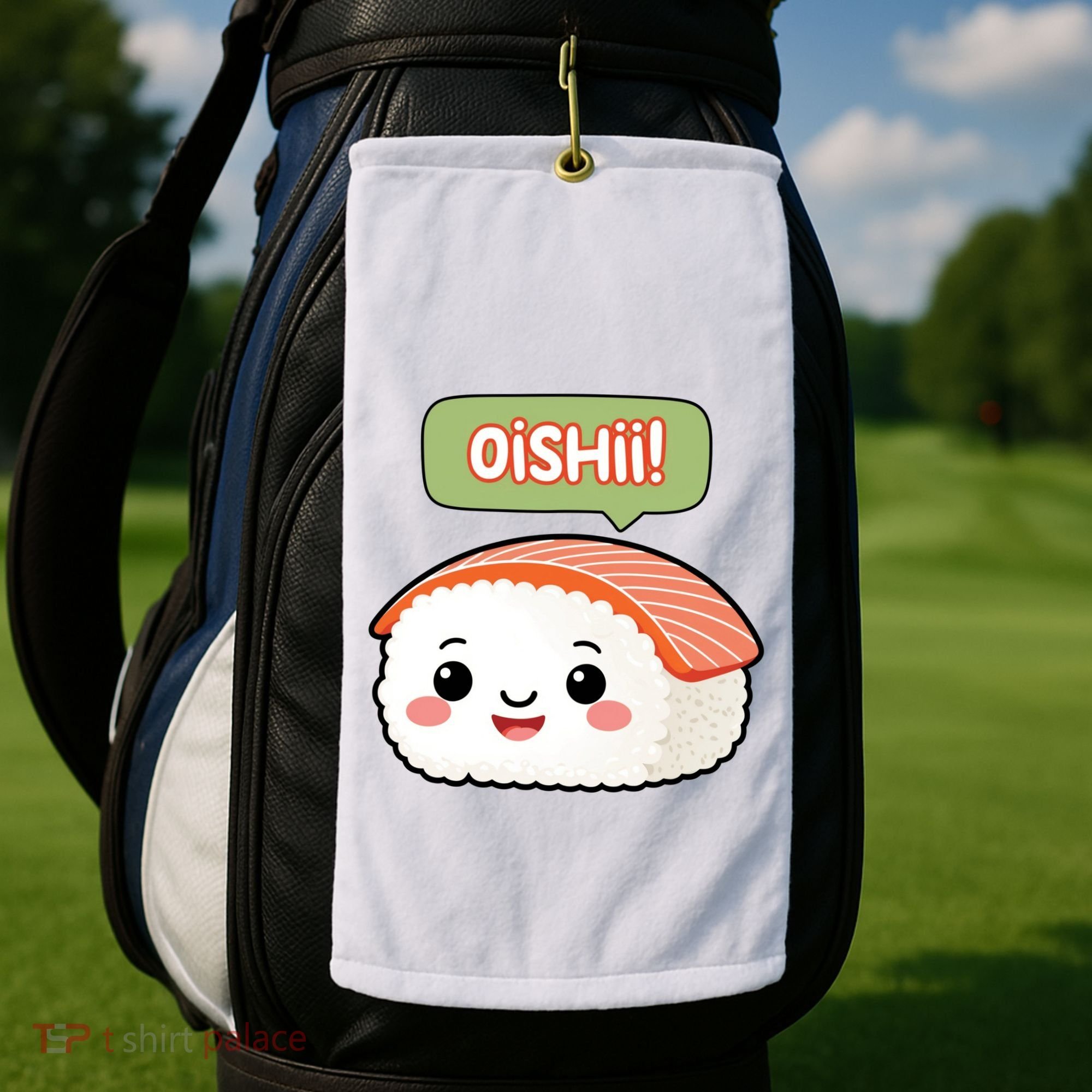 Kawaii Sushi Oishii! Cute Food Illustration Golf Towel
