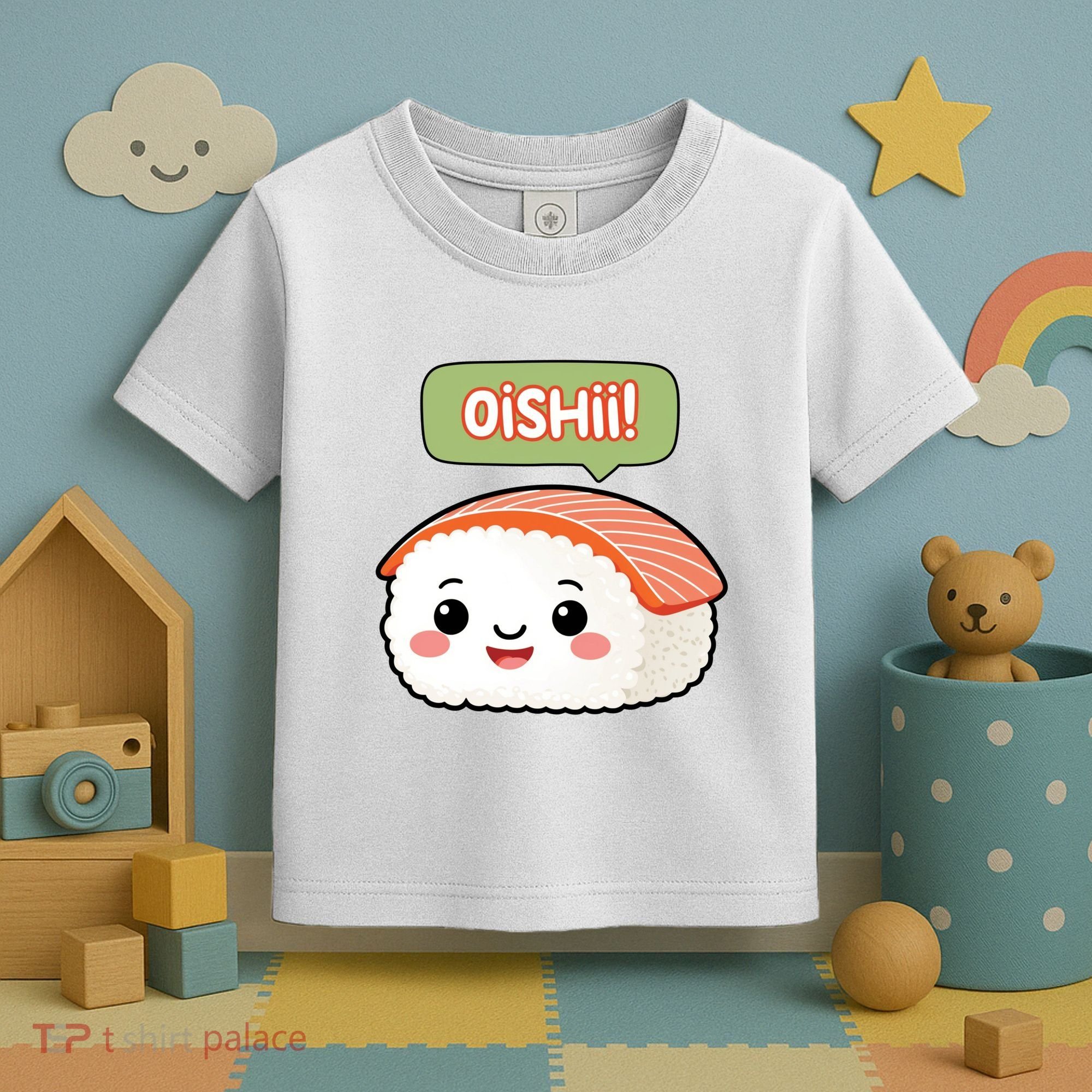 Kawaii Sushi Oishii! Cute Food Illustration Toddler T-Shirt