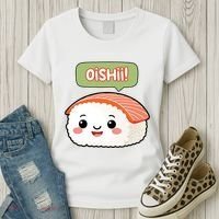 Kawaii Sushi Oishii! Cute Food Illustration Women's T-Shirt thumb 3
