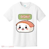 Kawaii Sushi Oishii! Cute Food Illustration Kids T-Shirt thumb 0