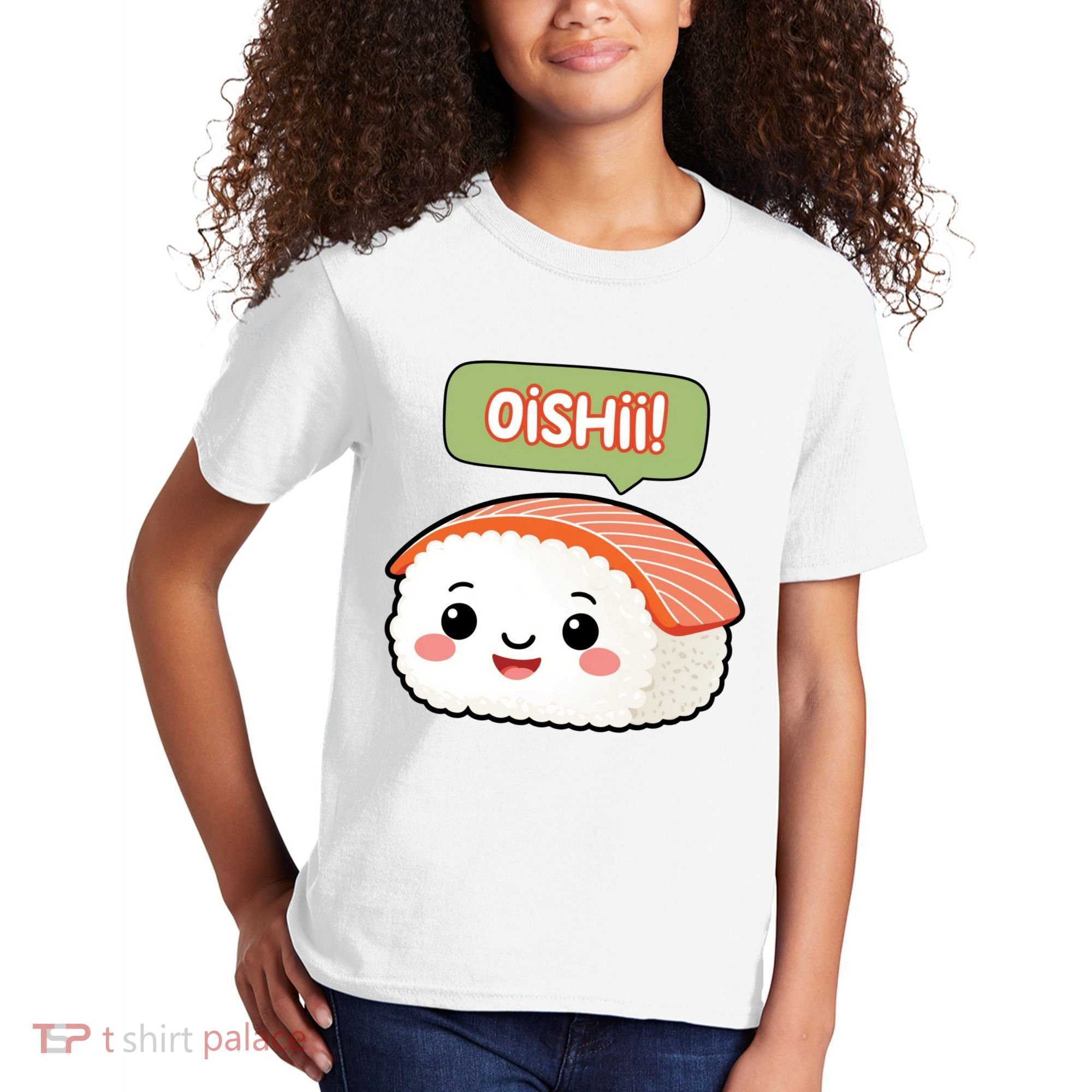 Kawaii Sushi Oishii! Cute Food Illustration Kids T-Shirt