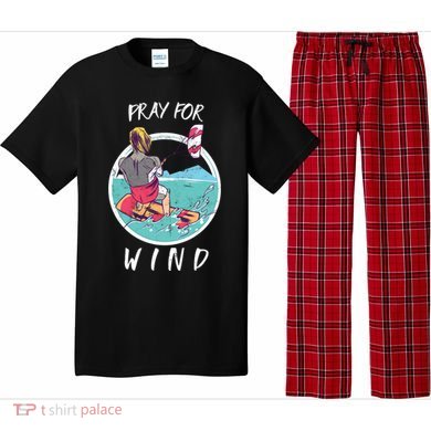 Kite Surfing Pray For Wind Water Sports Waves Graphic Gift Pajama Set