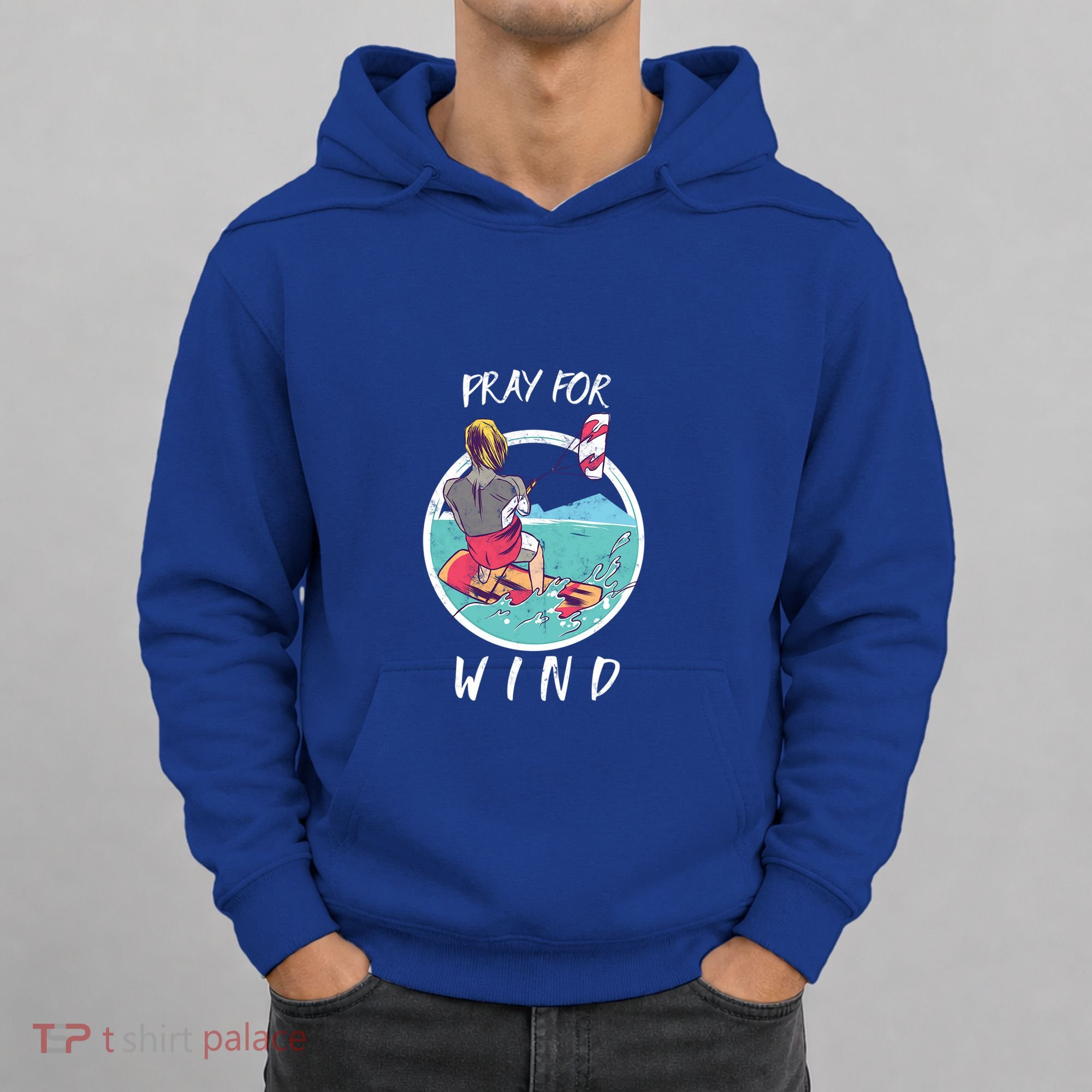 Kite Surfing Pray For Wind Water Sports Waves Graphic Gift Hoodie